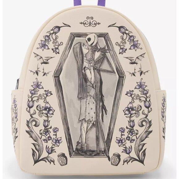 Loungefly Handbags - Loungefly Nightmare Before Christmas Jack & Sally Coffin Mini Backpack NWT